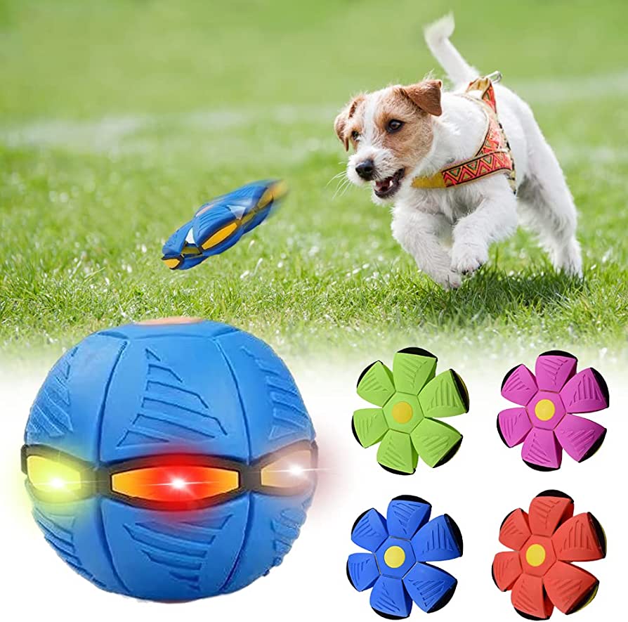 Flying Saucer Bouncing Ball Is A Durable, Elastic and Fun Dog Pet Toy Suitable for Outdoor Activities and Exercise