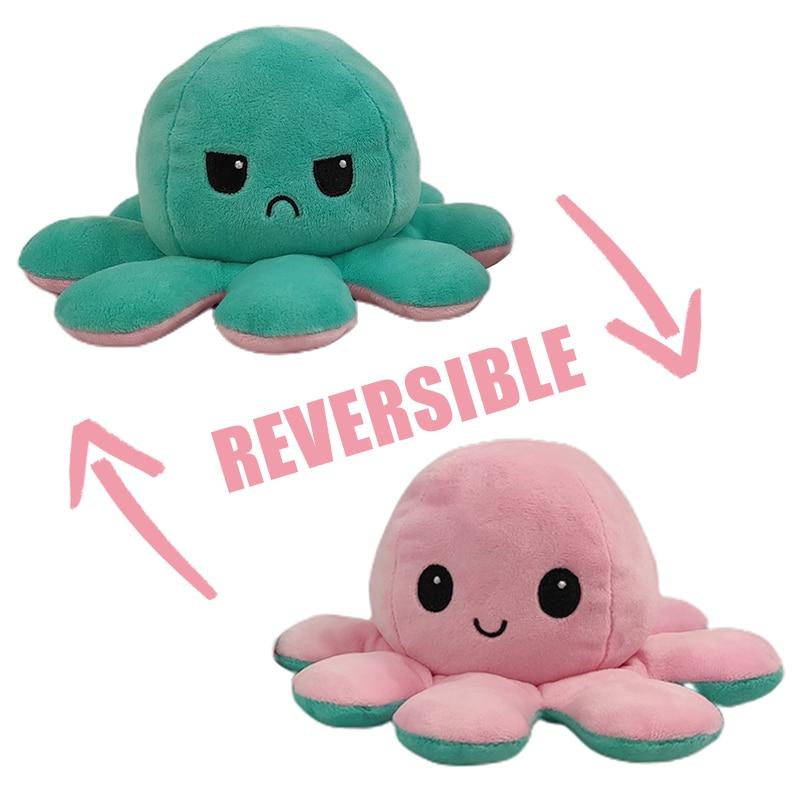 Cute Flip Fisherman's Net Plush Toy Octopus Doll Double-Sided Expression Doll Company Event Wedding Gift Scatter PP Cotton