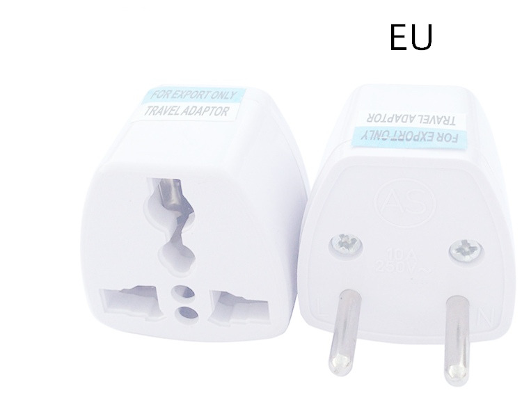 Two travel adapters with 'For Export Only' labels on a white background