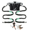 Adjustable Waist Belt Bag Training Pouch with Retractable Hands Free Dog Reflective Stitching Leash for Running Walking Hiking