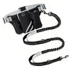 Adjustable Waist Belt Bag Training Pouch with Retractable Hands Free Dog Reflective Stitching Leash for Running Walking Hiking