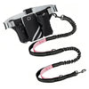 Adjustable Waist Belt Bag Training Pouch with Retractable Hands Free Dog Reflective Stitching Leash for Running Walking Hiking
