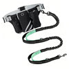 Adjustable Waist Belt Bag Training Pouch with Retractable Hands Free Dog Reflective Stitching Leash for Running Walking Hiking