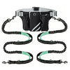 Adjustable Waist Belt Bag Training Pouch with Retractable Hands Free Dog Reflective Stitching Leash for Running Walking Hiking