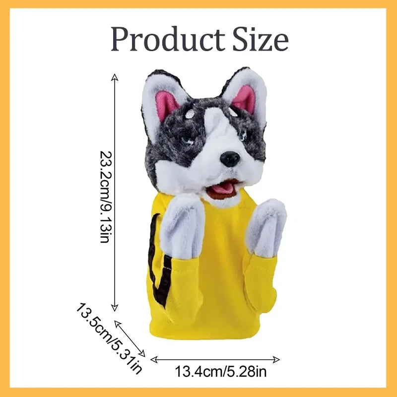 Interactive Dog Boxer Hand Puppet for kids, storytelling, pretend play
