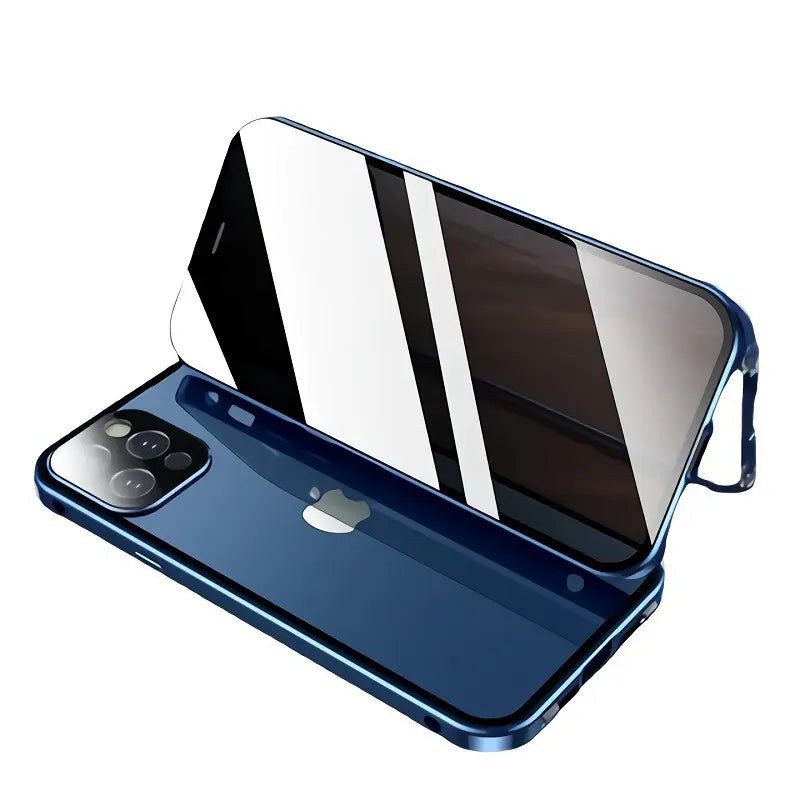 360°Full Protection Metal Magnetic Prevent Peeping Phone Case For iPhone, iPhone Plus, iPhone Pro Max Double Sided Glass Cover